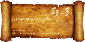 Szmetana Zoltán névjegykártya